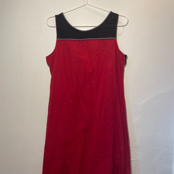 Kali red, black and blue/grey pattern midi dress - Picture 2 of 4